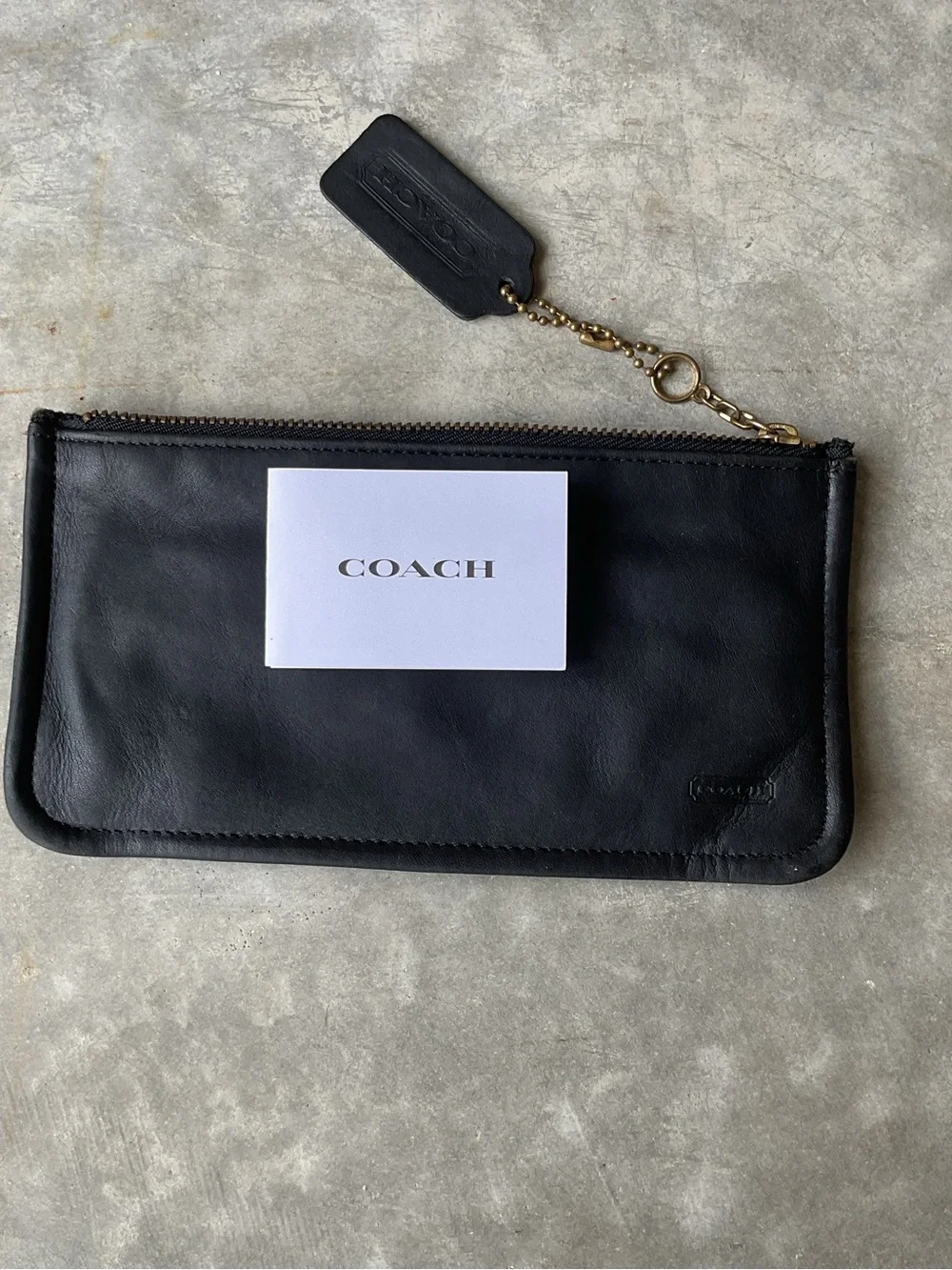 Vintage Coach Black Leather Skinny Mini Case - Picture 1 of 6